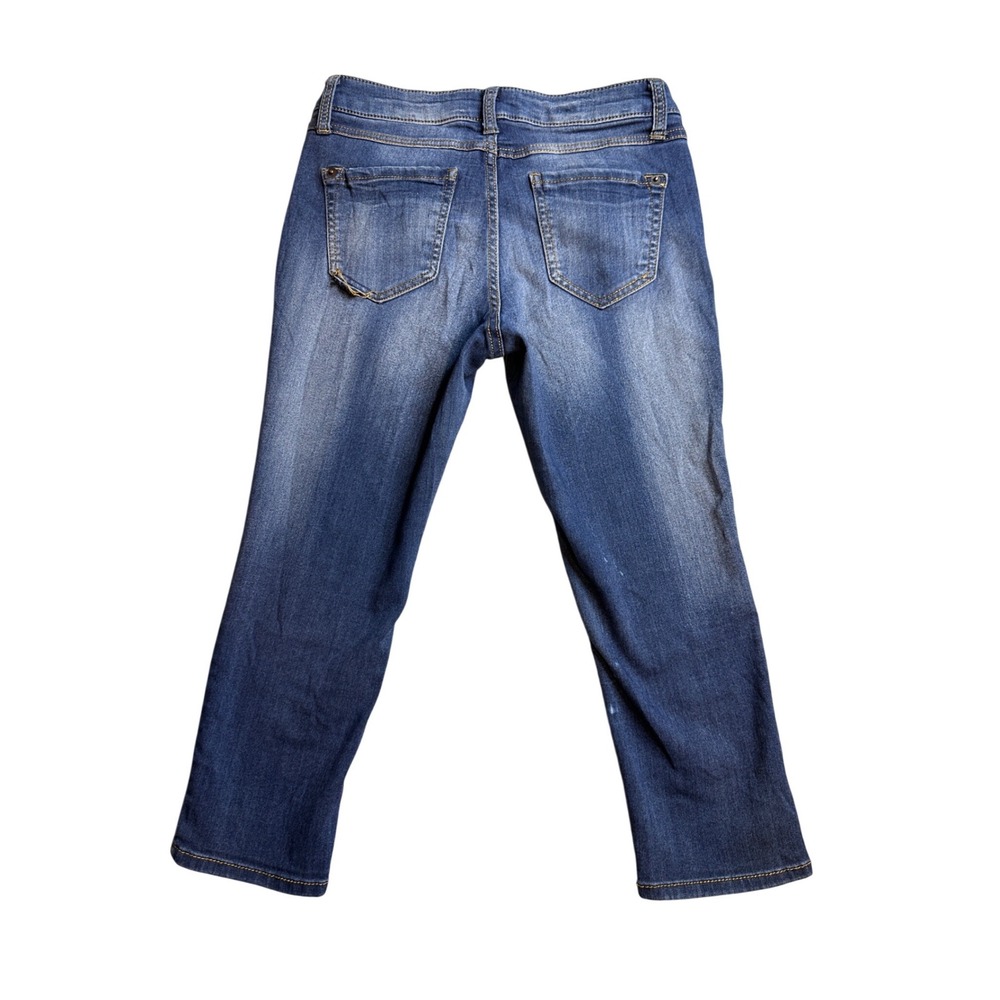 No Boundaries‎ Capri Jeans Womens 9 Dark Wash Blue Cropped Denim Casual Low Rise